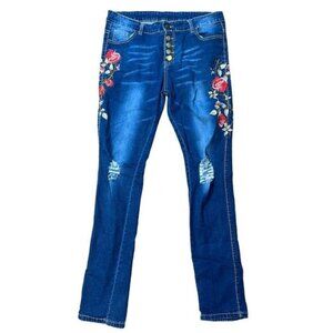 Embroidered Skinny Jeans (10/12)